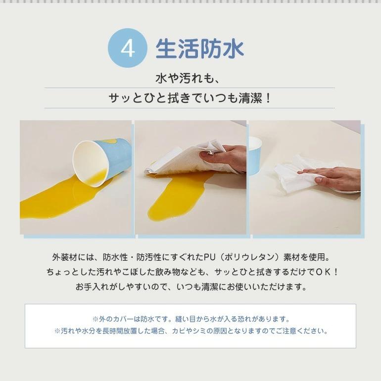 プレイマット 抗菌 クッション マット ベビー 赤ちゃん 子供 厚手 騒音 防水 ベビーマット 折りたたみ 床暖房対応 軽量 コンパクト おしゃれ caraz 140 200 4 