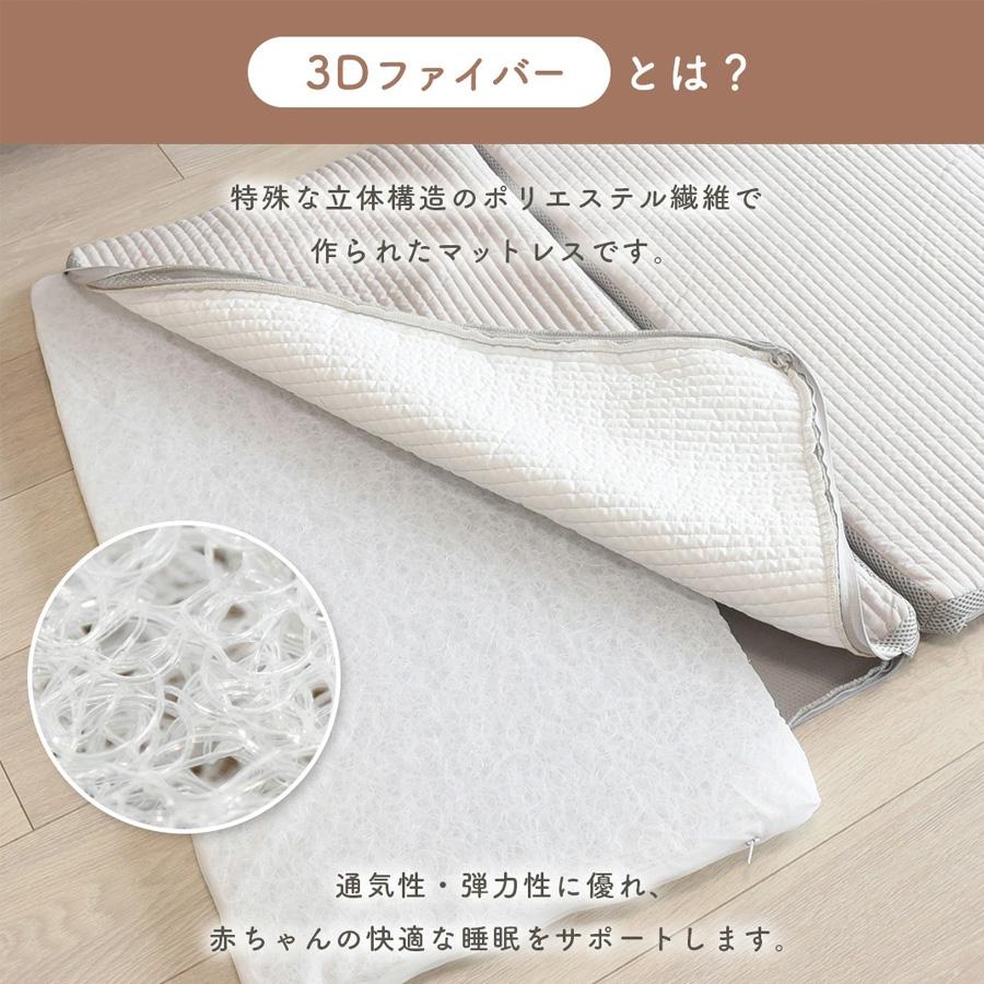 popomi 高反発 ベビーマットレス 洗える 折りたたみ 120 70