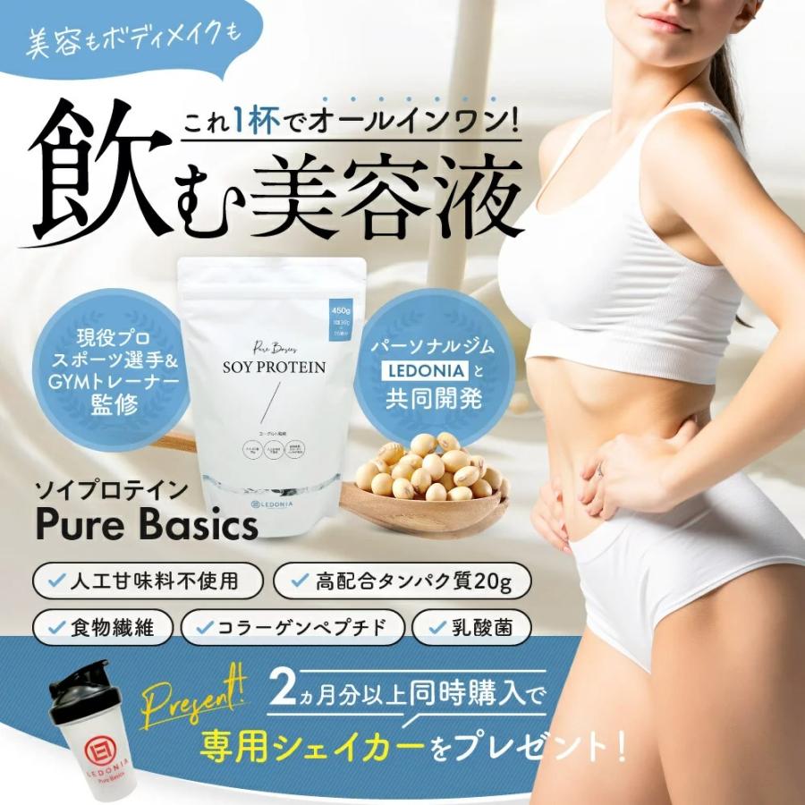 ソイプロテイン 女性 美容 ダイエット タンパク質 450g 無添加 大豆