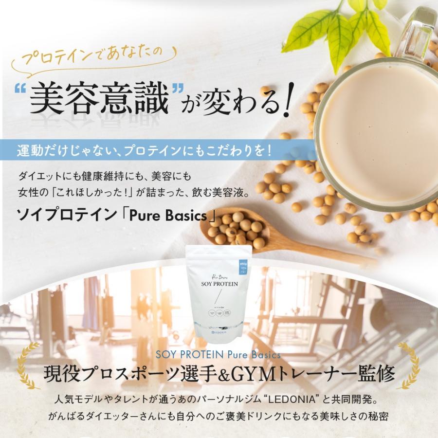 ソイプロテイン 女性 美容 ダイエット タンパク質 450g 無添加 大豆