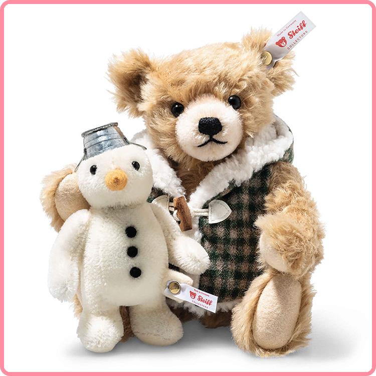 Steiff（シュタイフ） テディベアとスノーマン 23cm、12cm EAN007538