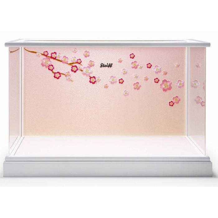 シュタイフ正規店 ひな人形専用アクリルケース（ホワイト/桜刺繍） EAN679230AC ご出産のお祝いに_1