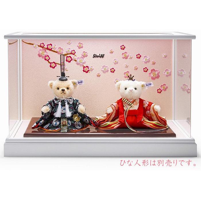 シュタイフ正規店 ひな人形専用アクリルケース（ホワイト/桜刺繍） EAN679230AC ご出産のお祝いに_3