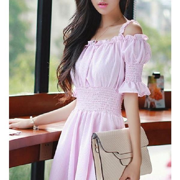 サマードレス オフショルダー チェック ギンガムチェック 肩出し ワンピース ワンピ ミニスカ フレア ビーチ 海 夏 パフ ランタンスリーブ 姫系 60 113 Love4you 通販 Yahoo ショッピング