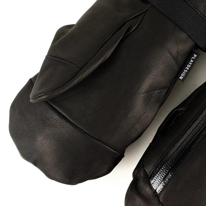 P01 OVER LEATHER GLOVE 防水 レザー羊 皮  BLACK　23-24 グローブ オーバーミトン PLAY プレイ　SNOWBOARD スノーボード　スノボ 2024 更に！｜loveandhate｜05