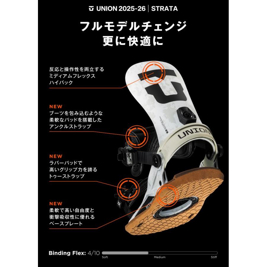 UNION * STRATA ストラータ MGREY VIOLET 25-26 BINDING ユニオン ビンディング SNOWBOARD スノーボード スノボ  2026の画像