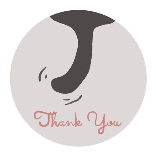 ありがとう シール サンキューシール 猫 ねこ しっぽ かわいい プチギフト お礼 24枚 | 