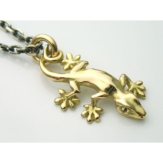 シルバーアクセサリー】18金製のヤモリペンダントトップ【和柄
