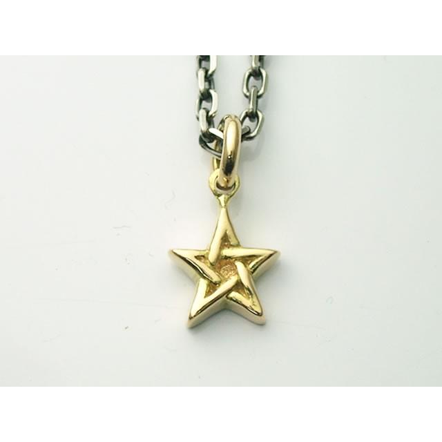【シルバーアクセサリーラブクラフト】１８金製の五芒星（ペンタグラム）ペンダントトップ（小サイズ）スモール【１８金製イエローゴールド】の画像