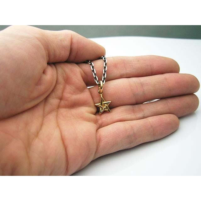 【シルバーアクセサリーラブクラフト】１８金製の五芒星（ペンタグラム）ペンダントトップ（小サイズ）スモール【１８金製イエローゴールド】の画像