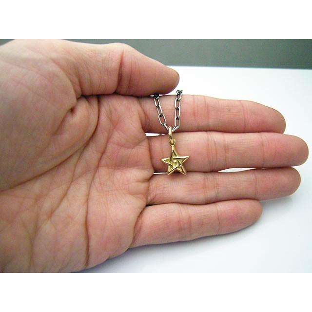 【シルバーアクセサリーラブクラフト】１８金製の五芒星（ペンタグラム）ペンダントトップ（中サイズ）ミディアム【１８金製イエローゴールド】の画像