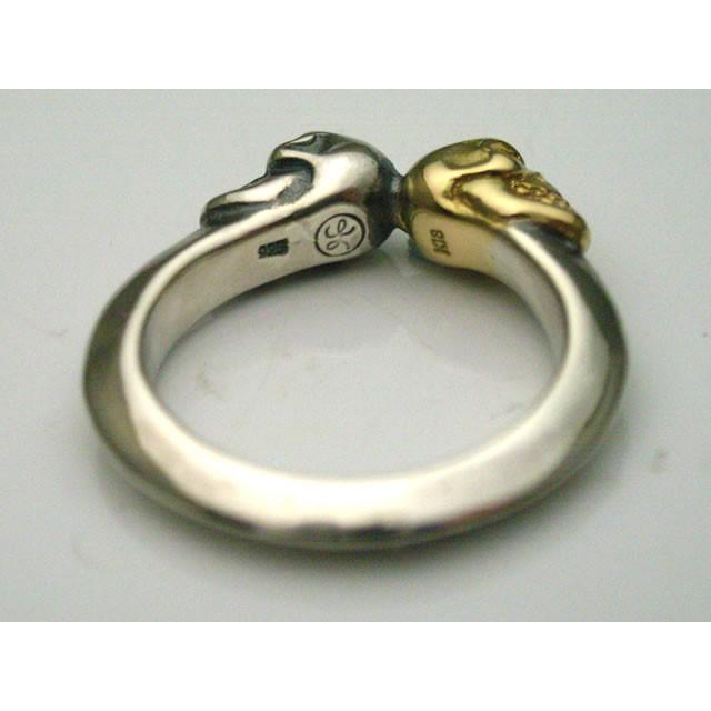 シルバーアクセサリーラブクラフト】コンビ ツイン10スカルリング 