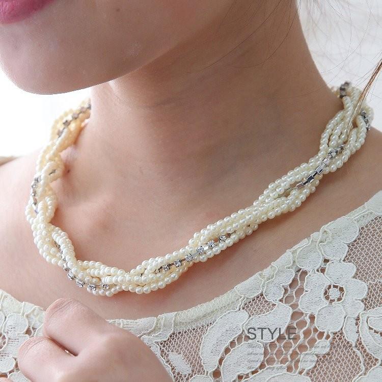 ハンドメイド パーティネックレス 特大パール付き Vajra パール ネックレス 大ぶり 大きい コットンパール
