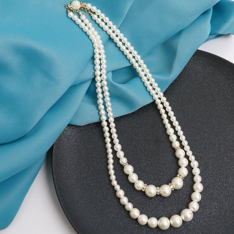 パールネックレス 結婚式 入学式 フォーマル 卒業式 3way ガラスパール