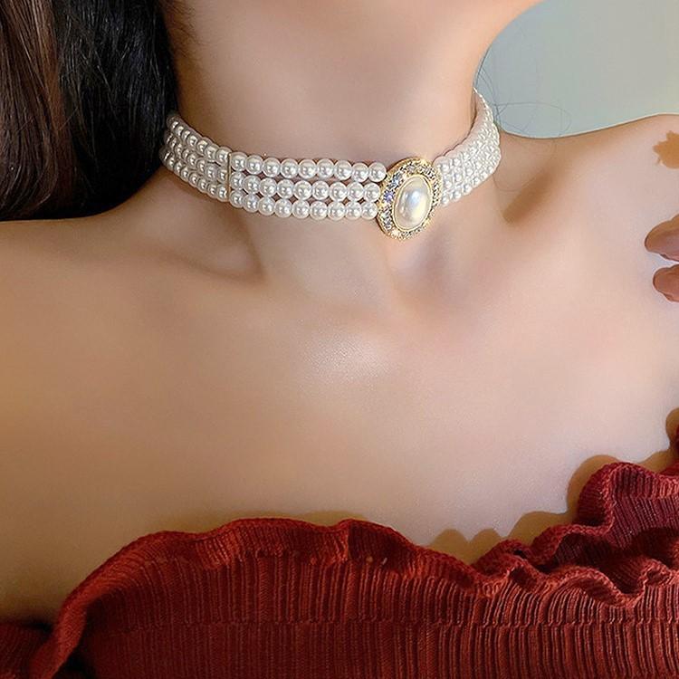 チョーカー レディース 1粒オーバル ネックレス 結婚式 アクセサリー 3