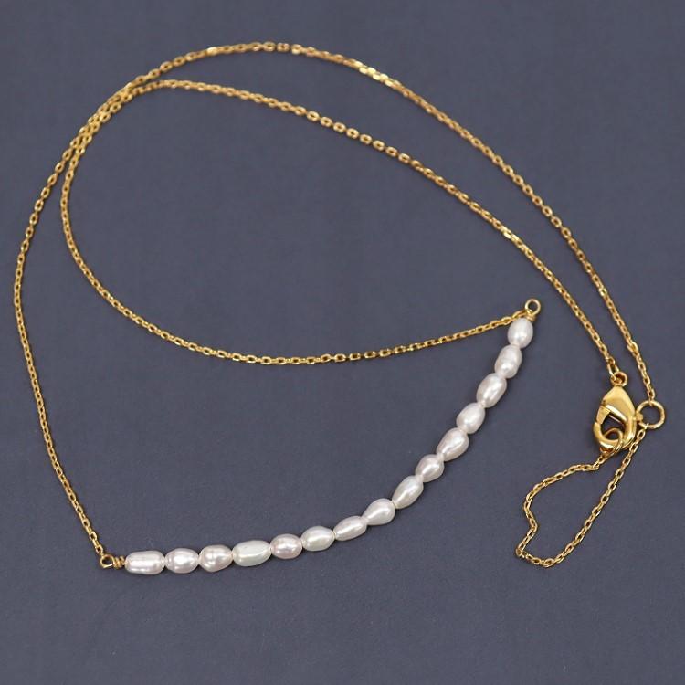 本真珠　ゴールドチェーン パール ブレスレット 3wayブレス＆ネックレス パールチェーン mörg formn necklace 淡水