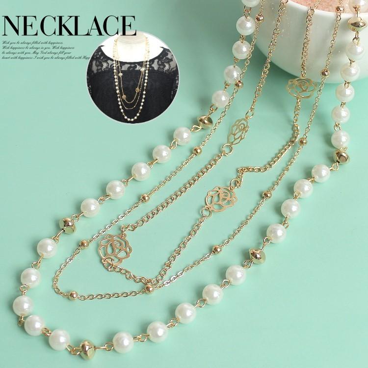 3連ロングネックレス カメリアチャーム パールネックレス レディース ゴールドチェーン ロング 結婚式 お呼ばれ 同窓会 謝恩会 プレゼント パーティードレス通販 Ca9237c パーティードレス通販 Claire 通販 Yahoo ショッピング