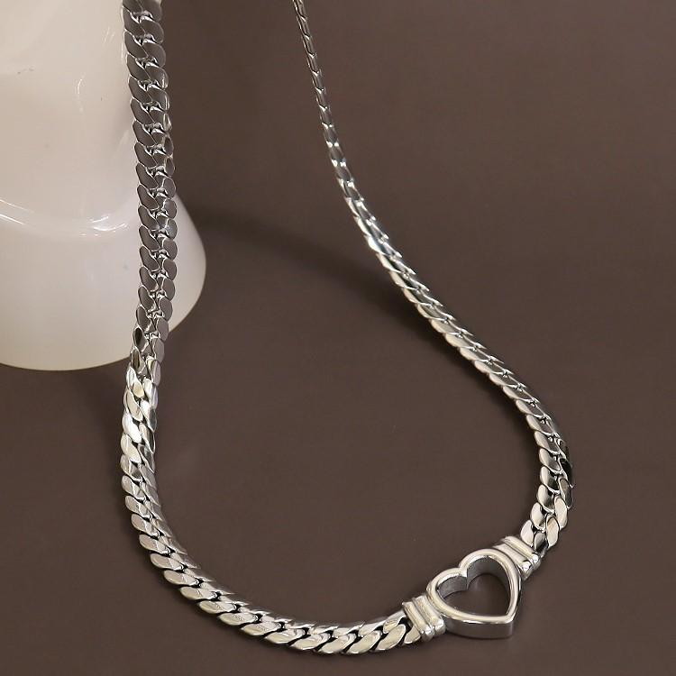 ネックレス チェーン オープンハート シルバー ゴールド チェーン