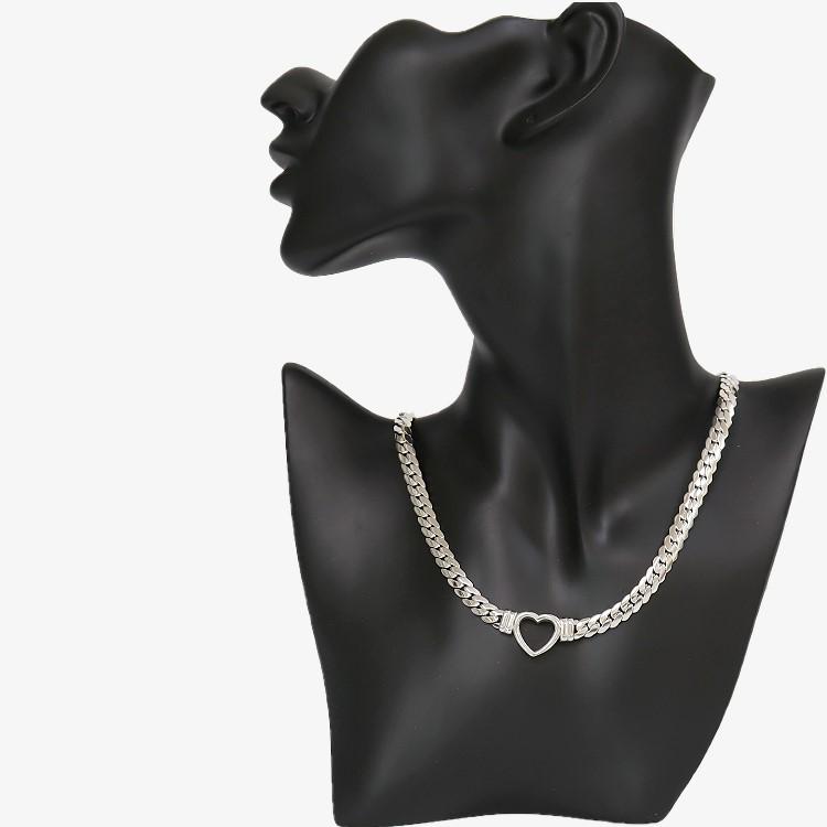 ネックレス チェーン オープンハート シルバー ゴールド チェーン