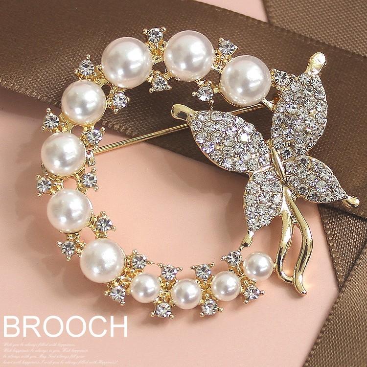 パールブローチ バタフライラインストーン装飾 ピン シルバー ゴールド スカーフ留め具 結婚式 同窓会 謝恩会 入学式 入園式 卒業式 卒園式 女性 Cbc パーティードレス通販 Claire 通販 Yahoo ショッピング