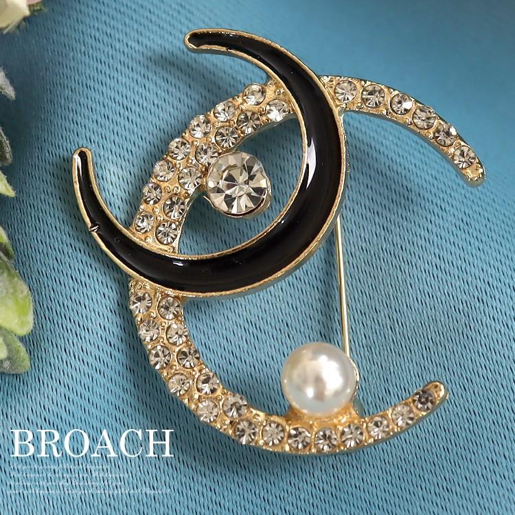 ブローチ ムーン 月 モチーフ 結婚式 入学式 卒業式 コサージュ  