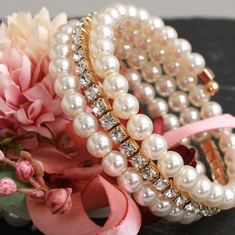 ブレスレット レディース パール バングル 結婚式 アクセサリー