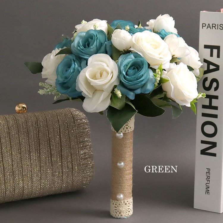 ブーケ 花束 造花 結婚式 フォトウエディング パールビーズ付き レース