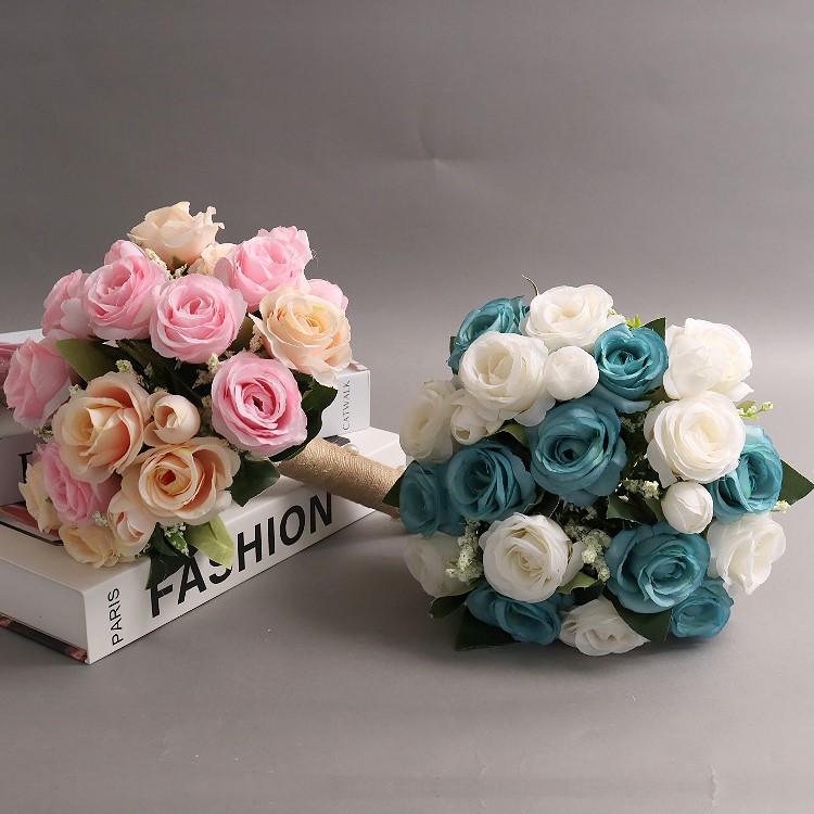 ブーケ 花束 造花 結婚式 フォトウエディング パールビーズ付き レース