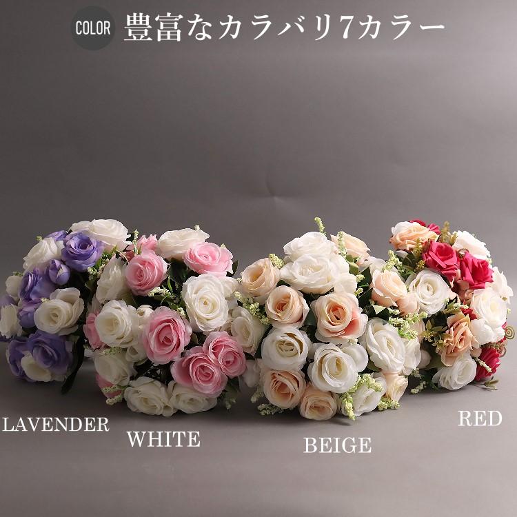 ブーケ 花束 造花 結婚式 フォトウエディング パールビーズ付き レース