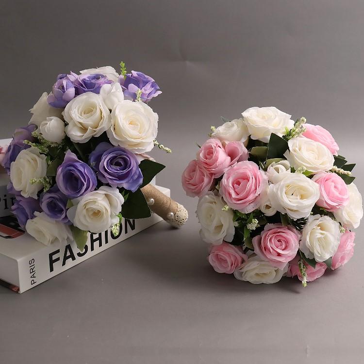 ブーケ 花束 造花 結婚式 フォトウエディング パールビーズ付き レース