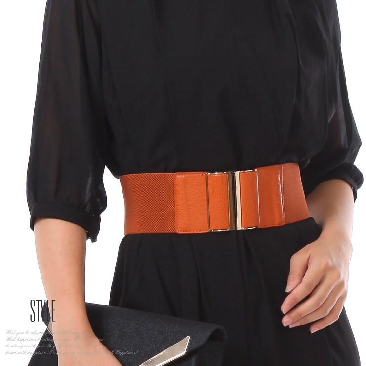 ベルト レディース ゴムベルト 太ベルト ゴールドフレームレディースベルト 2本セットで割引価格 Cbl1191 パーティードレス通販 Claire 通販 Yahoo ショッピング