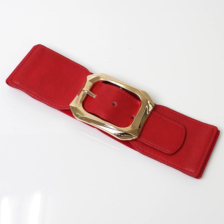 ベルト レディース 太い ゴムベルト 太ベルト ゴールド バックル