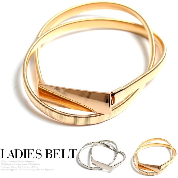 ゴムベルト 細 おしゃれ 細ベルトレディース プレートバックル フリーサイズ シルバー ゴールド パーティードレス通販クレア 2本セットで割引価格 Cbl2c パーティードレス通販 Claire 通販 Yahoo ショッピング