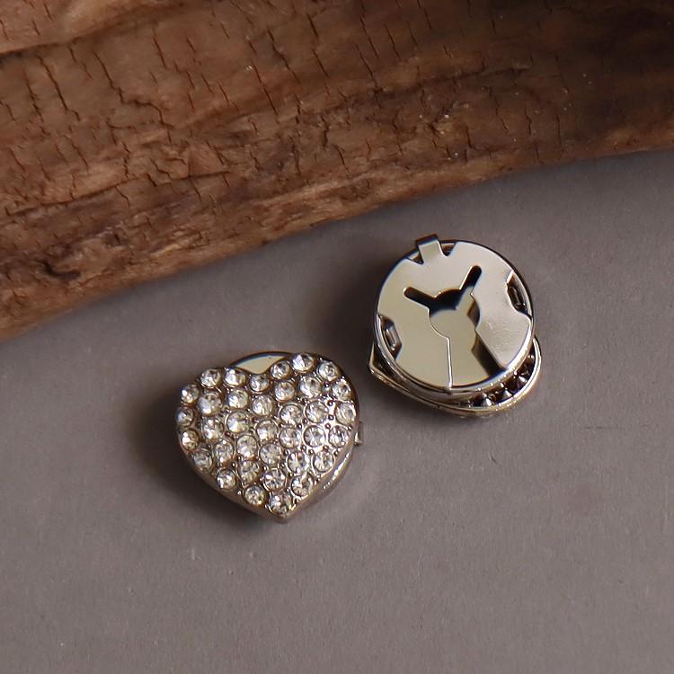 ボタンカバー カフス レディース アクセサリーパーツ 2個セット ハート