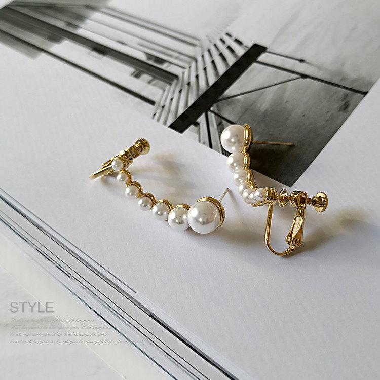 パール イヤーカフ レディース 両耳用 7連パール イヤークリップ ピアスポスト付き パーティードレス 通販 Ce1616c パーティードレス通販 Claire 通販 Yahoo ショッピング