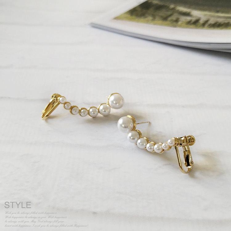 パール イヤーカフ レディース 両耳用 7連パール イヤークリップ ピアスポスト付き パーティードレス 通販 Ce1616c パーティードレス通販 Claire 通販 Yahoo ショッピング