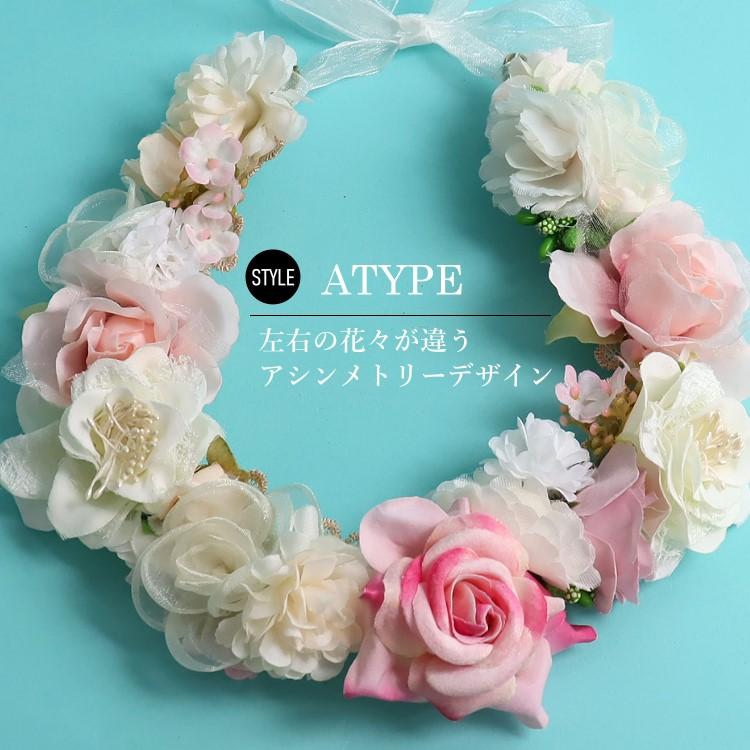 花冠 ウェディング ホワイト 造花 フラワークラウン フェス ナチュラル
