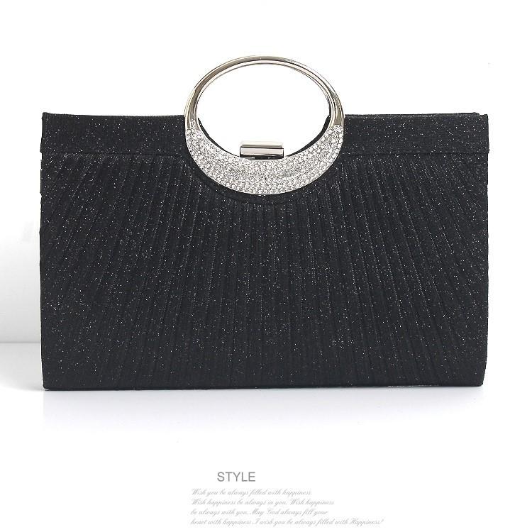 パーティーバッグ 結婚式 シルバー手持ち付き クラッチバッグ