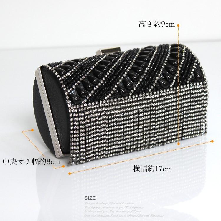 パーティーバッグ パール雫ビーズ ラインストーン クラッチバッグ 結婚