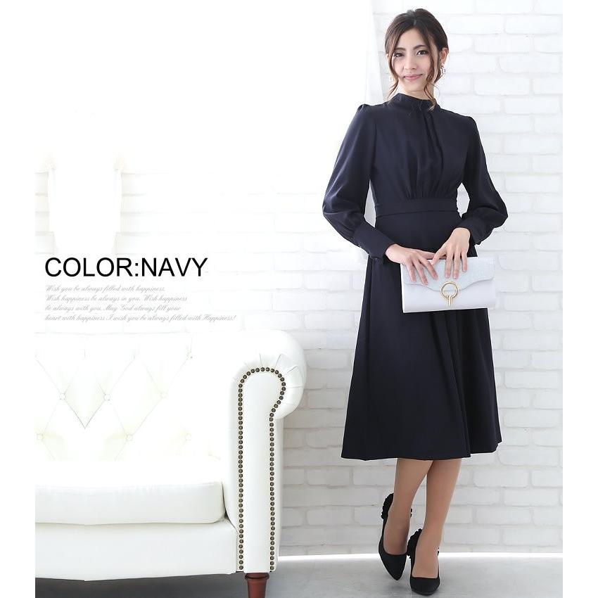 パーティードレス 袖あり 結婚式 ワンピース 長袖 ミモレ丈 20代 30代 40代 大きいサイズ 秋冬 発表会 演奏会 同窓会 謝恩会 着やせ パーティードレス 通販