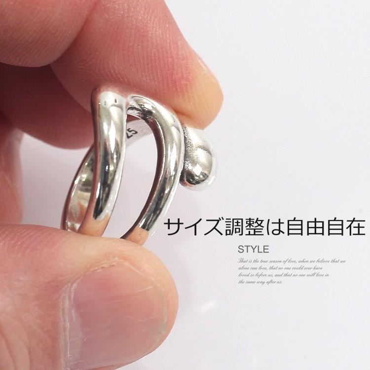 指輪 フリーサイズ リング レディース シルバー925 オープンリング C