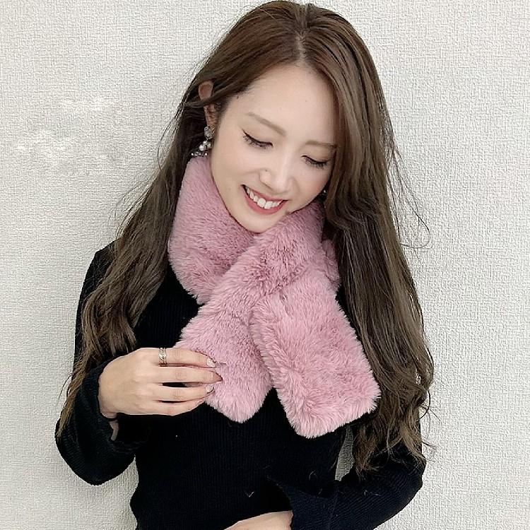 マフラー フェイクファー ティペット 可愛い レディース エコファー