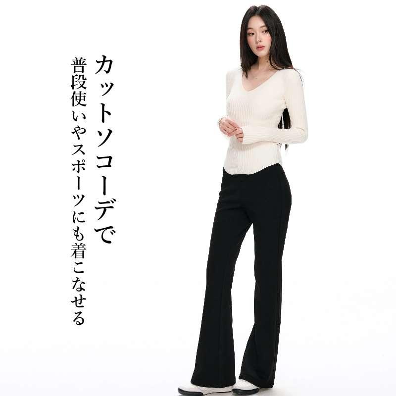 【新古品/アウトレット】 VOLCOM 女性用 ブラック フレアパンツ M/M フレアパンツ レディース ストレッチ 股下70cm 75cm 選べる丈 ボトムス