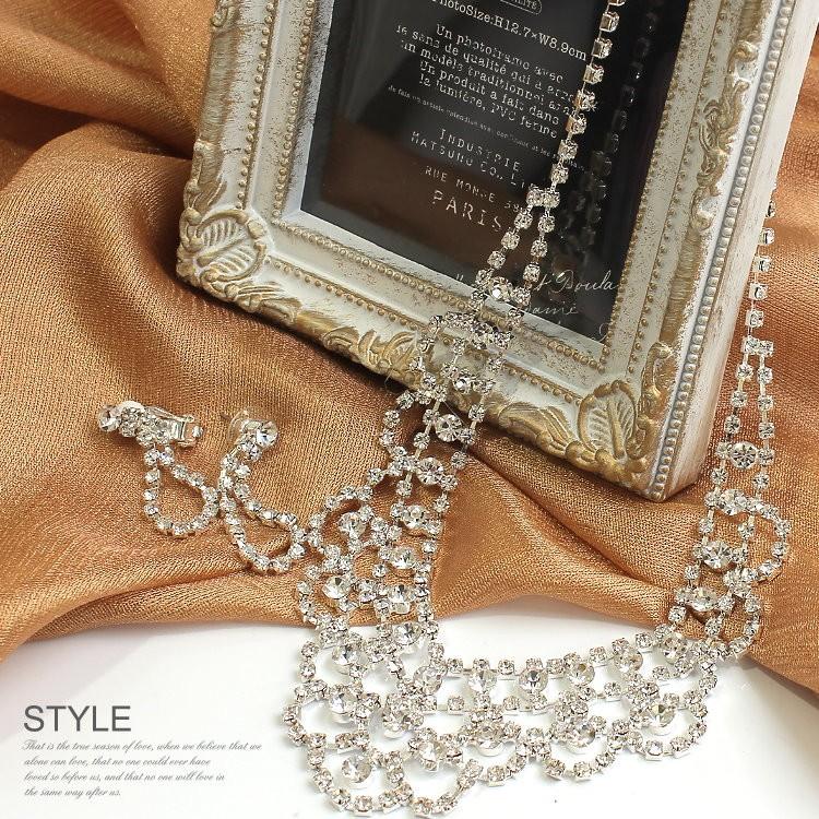 ネックレス レディース 結婚式 パーティー 選べるピアス イヤリングセット 発表会 二次会 ウエディングアクセサリー |  | 12