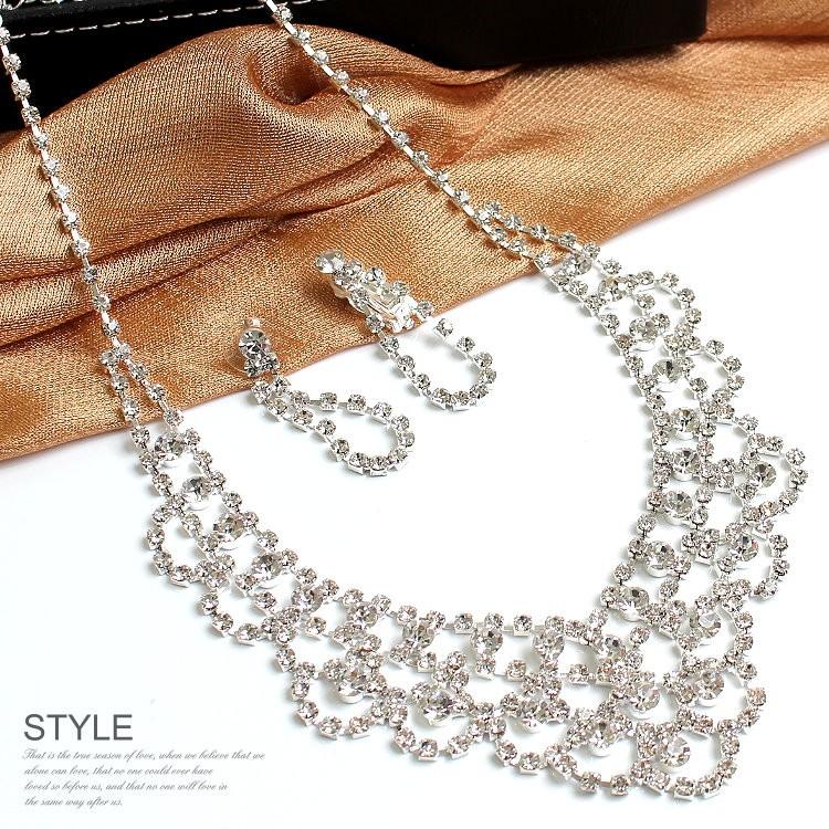 ネックレス レディース 結婚式 パーティー 選べるピアス イヤリングセット 発表会 二次会 ウエディングアクセサリー |  | 06