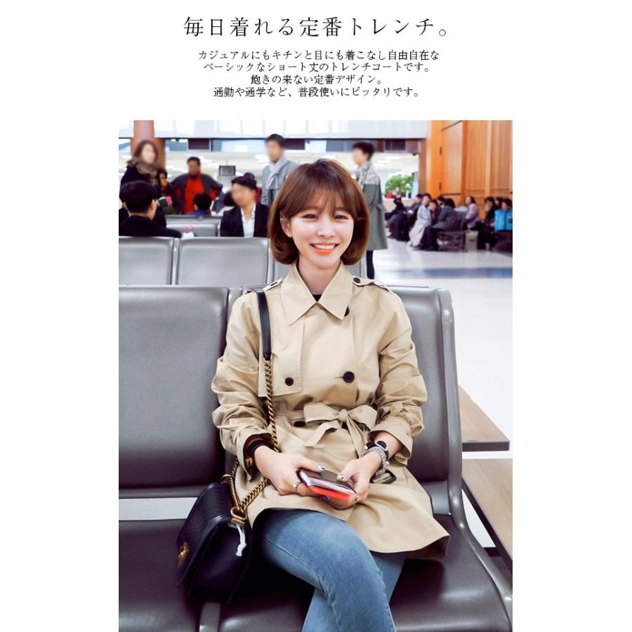 定番 トレンチコート シンプル 春 ミディアム丈 ショート丈 アウター レディース J1405ba Love Girls 通販 Yahoo ショッピング