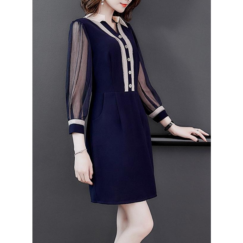きちんと フェミニン ワンピース ミディアム丈 シャツ おしゃれ シースルー 長袖 きれいめ お呼ばれ オフィス ワンピース レディース メール便送料無料 J1841ba Love Girls 通販 Yahoo ショッピング