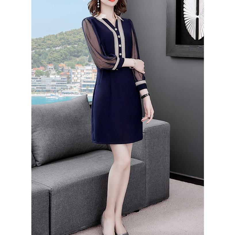 きちんと フェミニン ワンピース ミディアム丈 シャツ おしゃれ シースルー 長袖 きれいめ お呼ばれ オフィス ワンピース レディース メール便送料無料 J1841ba Love Girls 通販 Yahoo ショッピング