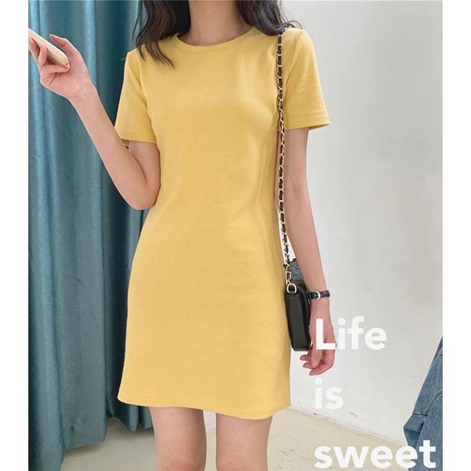 ラウンドネック シンプル プチプラ ワンピース 可愛い カジュアル ミディアム丈 ミニ丈 半袖 春夏 ワンピース レディース J1868ba Love Girls 通販 Yahoo ショッピング