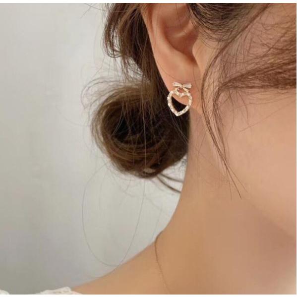 レディース アクセサリー ピアス フラワー チェック パール スクエア 